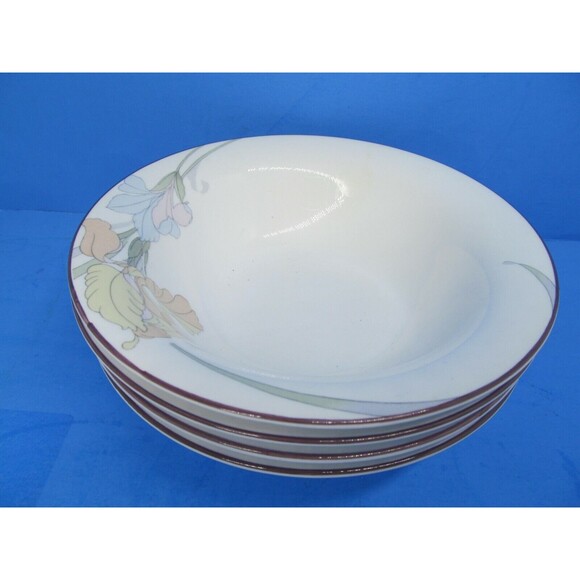 Noritake New Decade Cafe Du Jour cereal bowls Iris (9094) 1985-1990 Bundle of 4 - Picture 1 of 12